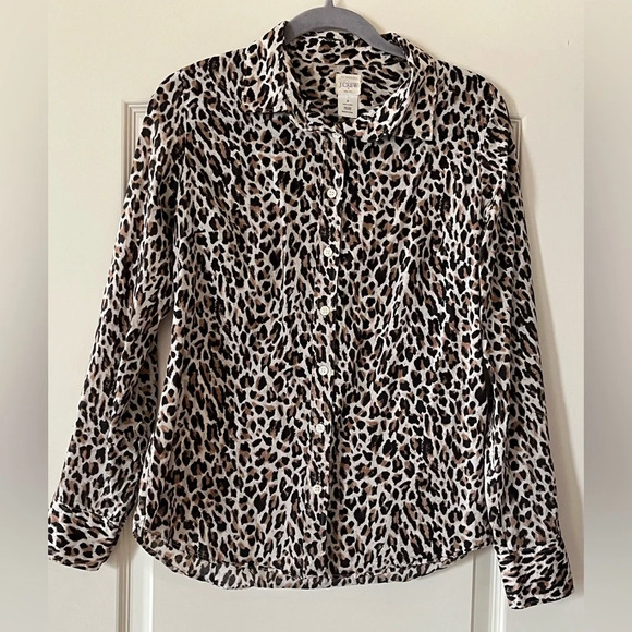 J. Crew Tops - J. Crew Animal Print Button Down Cotton Women’s size Small
